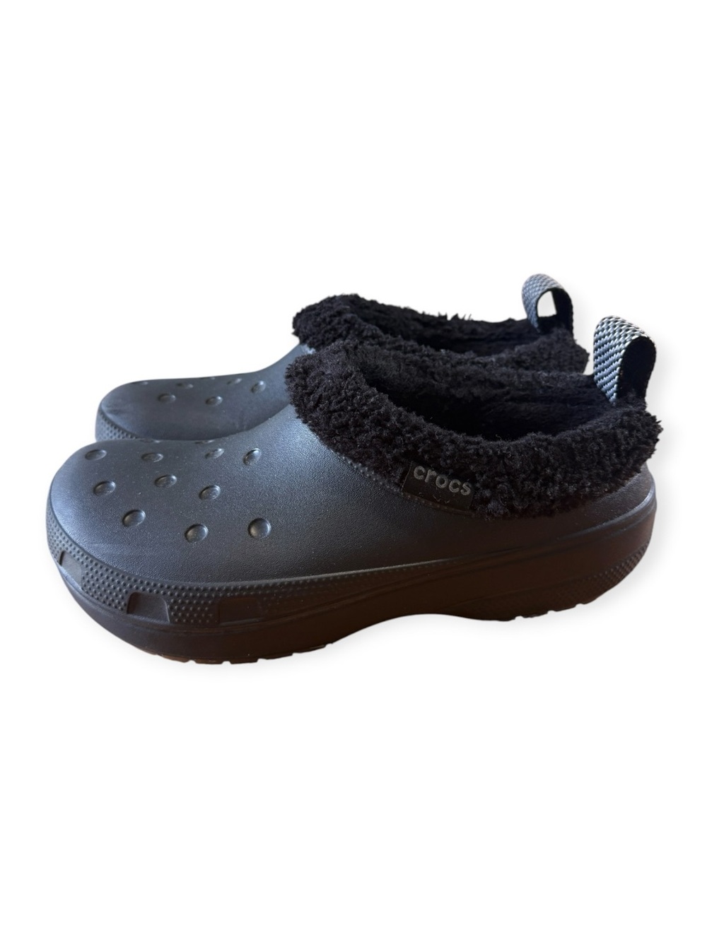 CROCS Classic Lined Shorty Shoes Men-8 Women-10 Black Unisex Slip On